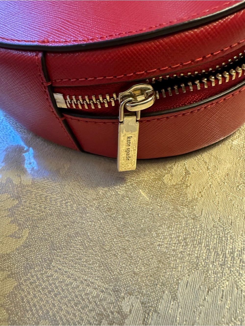 Kate Spade Cherry Red Love Shack Saffiano Leather Heart Crossbody Bag Purse - Picture 5 of 12